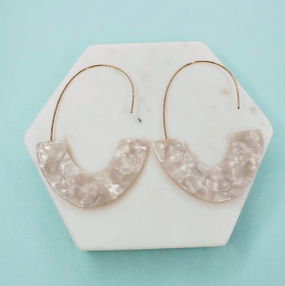 5 for $25 White Acrylic Hoop Resin Earrings - Picture 5 of 6